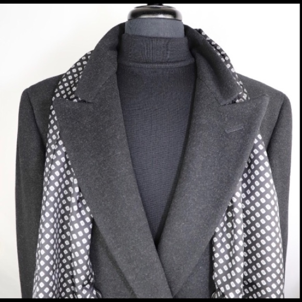 JosABank B&W Diamond Silk & Wool Scarf - Picture 3 of 3